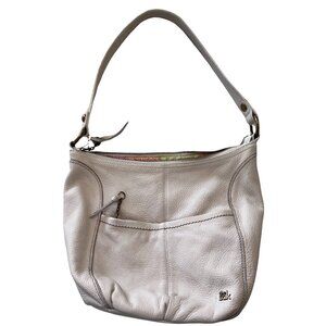 The Sak Iris Hobo Bag Purse Shoulder Bag Pebbled Leather Ivory Cream READ DESC!
